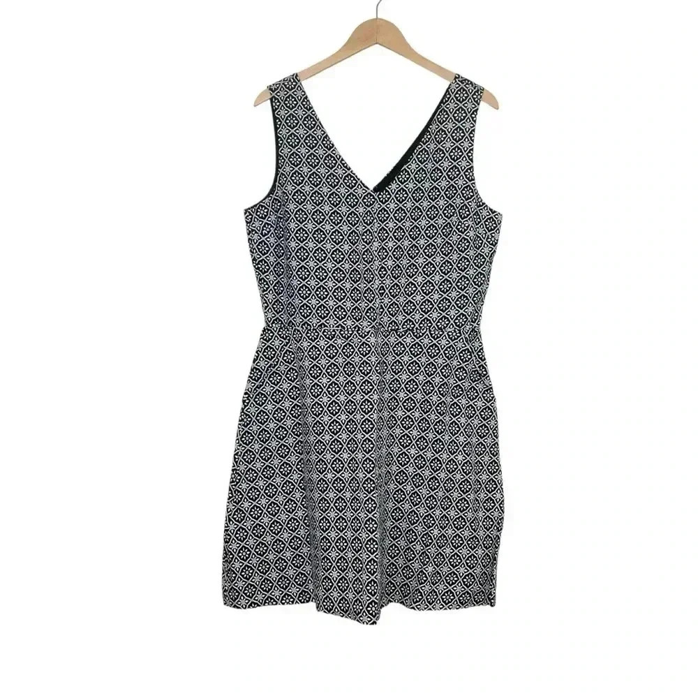 Gap Sleeveless Linen Dress V-Neck Pockets Size 14 Tall